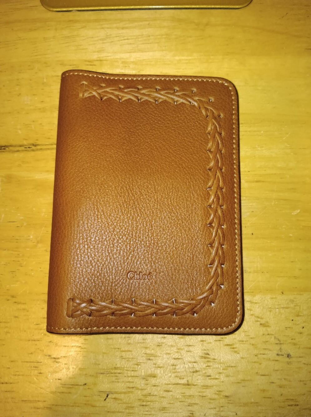 Chloe Rare Braided Leather Fold Passport Cover
